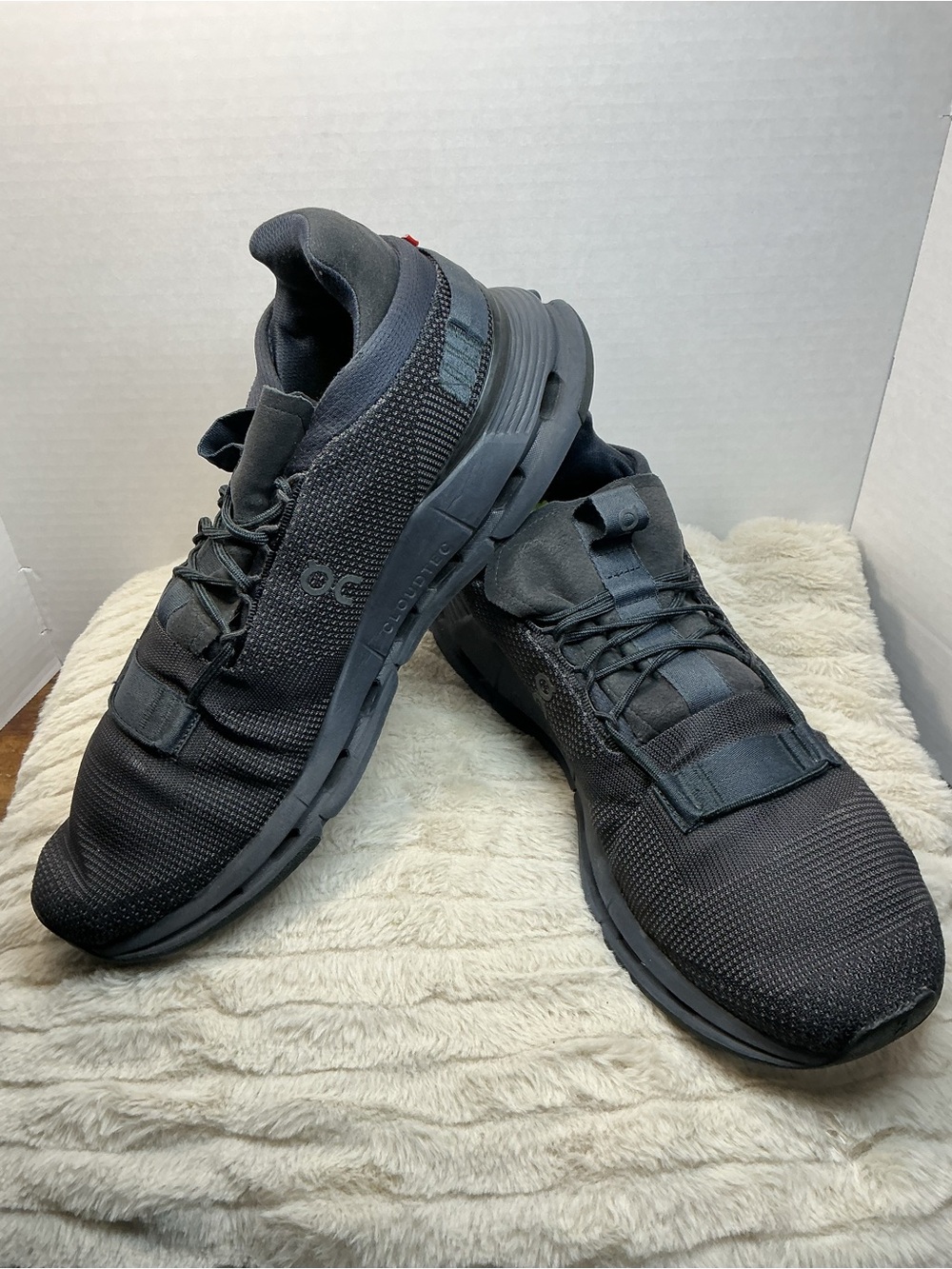 On Cloudnova Men’s 12.5 Black Dark Grey Neon Green Lifestyle Sneakers